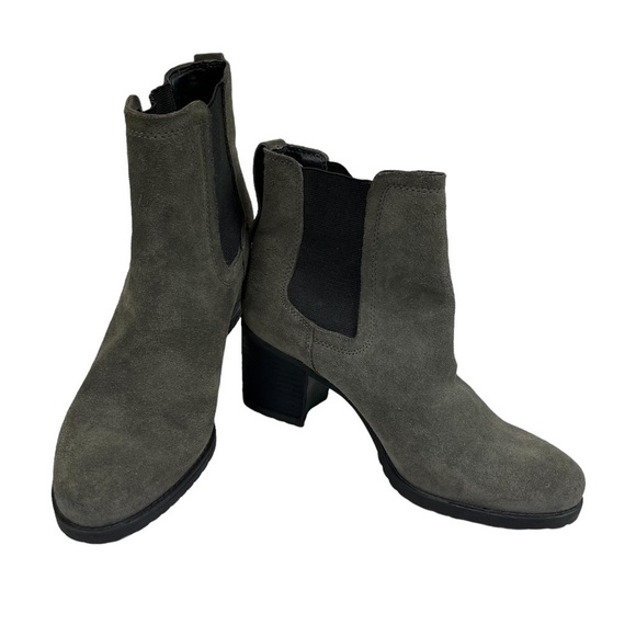 Sam Edelman Hanley Gray Suede Chunky Heel Chelsea Boot Sz 7 - Picture 2 of 9